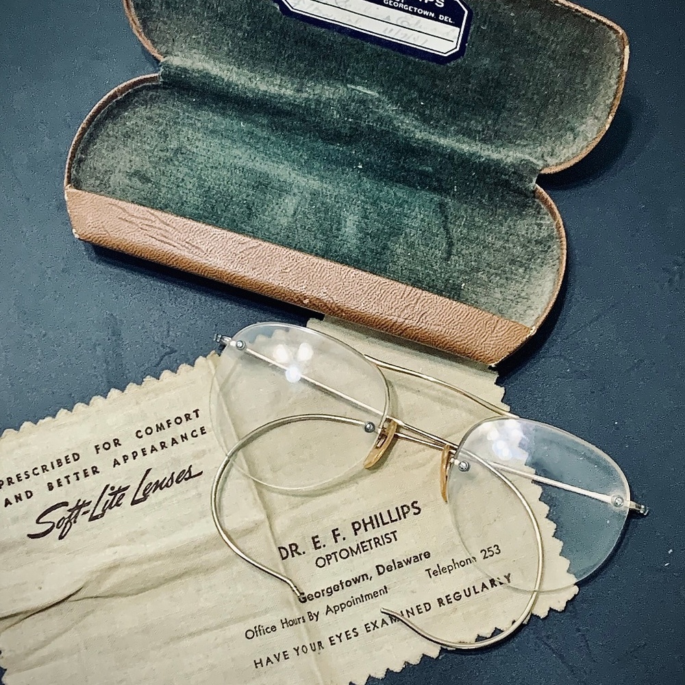 Solid Vintage Eyeglasses Shuron Shurset Rimway FUL-VUE